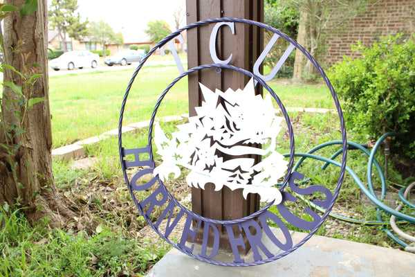 12",18",24",32",36" TCU HORNED FROGS CUSTOM METAL VINTAGE CRAFT TEAM SIGN HANDMADE