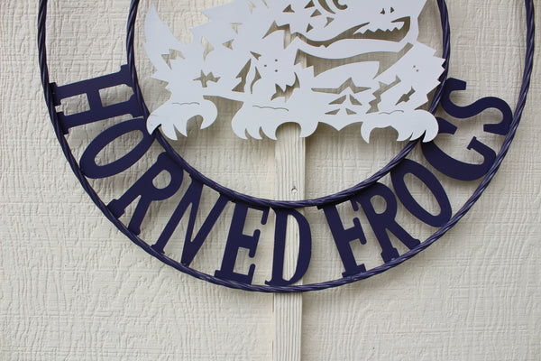 12",18",24",32",36" TCU HORNED FROGS CUSTOM METAL VINTAGE CRAFT TEAM SIGN HANDMADE