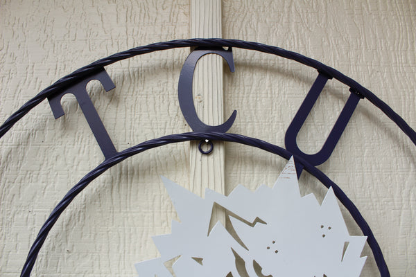 12",18",24",32",36" TCU HORNED FROGS CUSTOM METAL VINTAGE CRAFT TEAM SIGN HANDMADE