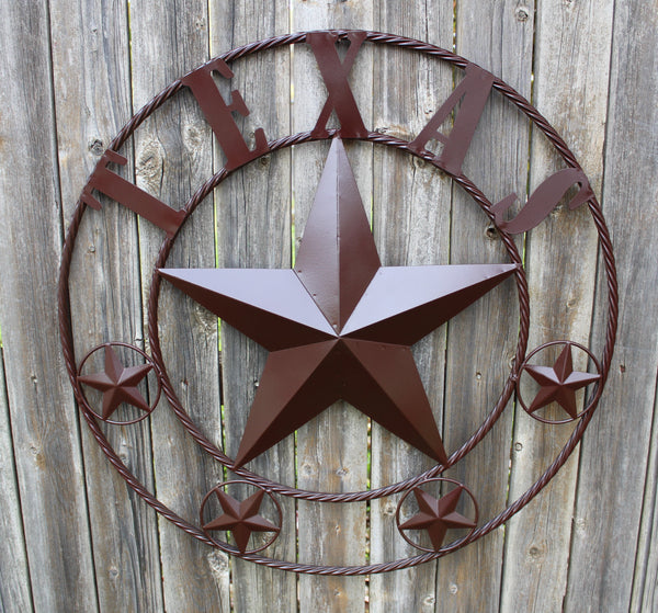 ITEM#EH10227 TEXAS LONESTAR BARN METAL STAR WESTERN HOME DECOR HANDMADE NEW RUSTIC BRONZE 24",32",36",50"