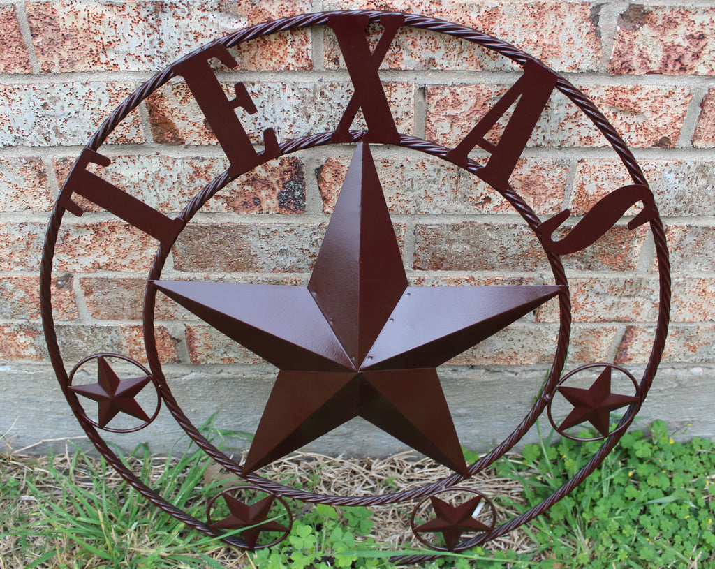 Rustic metal cutout of the shape of the state of Texas and inset Lone Star  Tote Bag