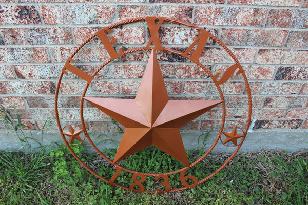 KOLET FAMILY STYLE YOUR CUSTOM FAMILY NAME STAR METAL BARN STAR ROPE RING KOLET FAMILY WESTERN HOME DECOR VINTAGE RUSTIC BROWN NEW HANDMADE 24",32",34",36",40",42",44",46",50"