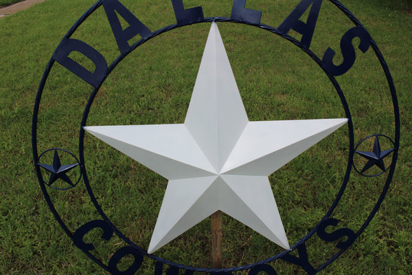 50" DALLAS COWBOYS DECOR METAL LONE STAR ART WESTERN HOME WALL DECOR RUSTIC VINTAGE BLUE & WHITE STAR LARGE TEXAS GIANT SIZE STAR NEW