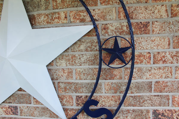50" DALLAS COWBOYS DECOR METAL LONE STAR ART WESTERN HOME WALL DECOR RUSTIC VINTAGE BLUE & WHITE STAR LARGE TEXAS GIANT SIZE STAR NEW