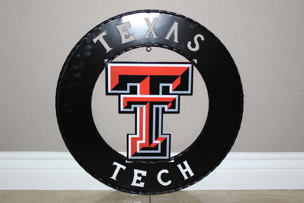 TEXAS TECH CUSTOM METAL VINTAGE CRAFT SIGN WESTERN HOME DECOR HANDMADE