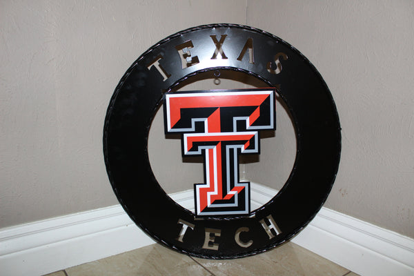 TEXAS TECH CUSTOM METAL VINTAGE CRAFT SIGN WESTERN HOME DECOR HANDMADE