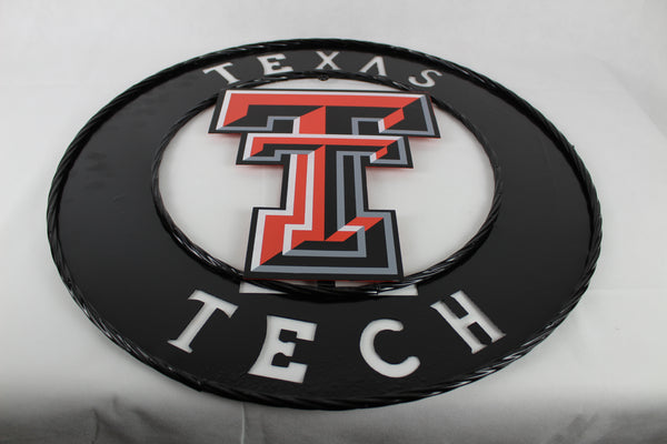 TEXAS TECH CUSTOM METAL VINTAGE CRAFT SIGN WESTERN HOME DECOR HANDMADE
