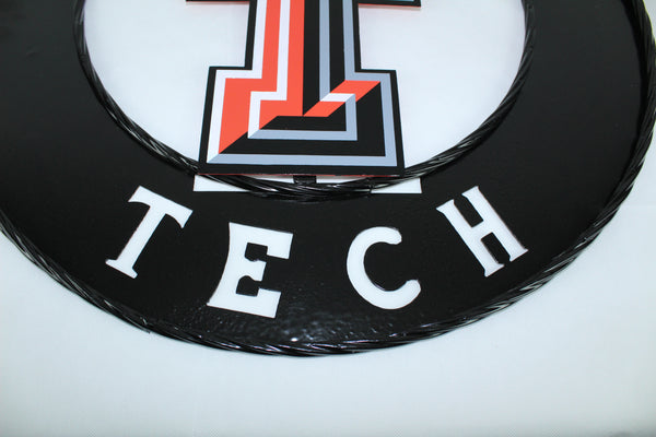 TEXAS TECH CUSTOM METAL VINTAGE CRAFT SIGN WESTERN HOME DECOR HANDMADE