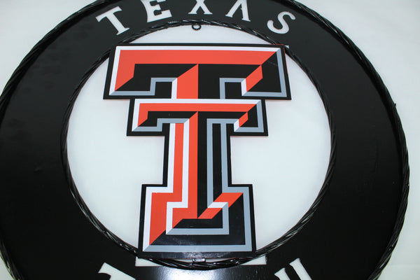 TEXAS TECH CUSTOM METAL VINTAGE CRAFT SIGN WESTERN HOME DECOR HANDMADE