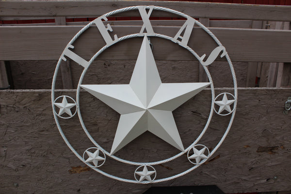 24", 32", 36", 50" RUSTIC WHITE TEXAS BARN STAR METAL LONE STAR WESTERN HOME DECOR HANDMADE NEW