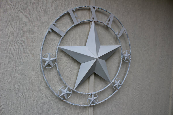 24", 32", 36", 50" RUSTIC WHITE TEXAS BARN STAR METAL LONE STAR WESTERN HOME DECOR HANDMADE NEW