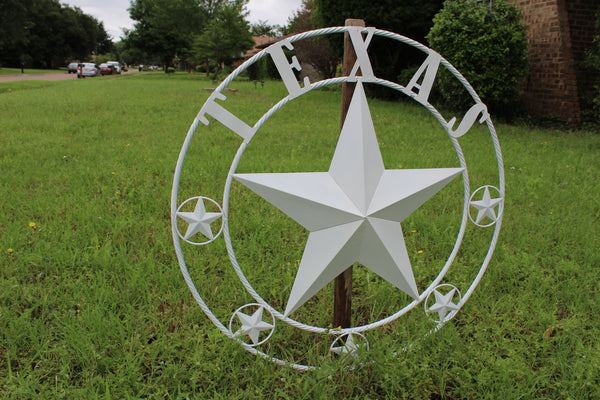 24", 32", 36", 50" RUSTIC WHITE TEXAS BARN STAR METAL LONE STAR WESTERN HOME DECOR HANDMADE NEW