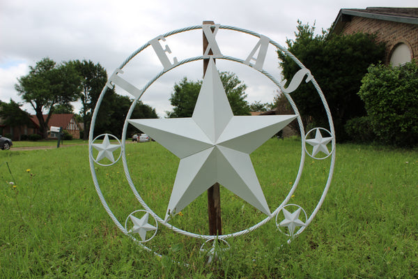 24", 32", 36", 50" RUSTIC WHITE TEXAS BARN STAR METAL LONE STAR WESTERN HOME DECOR HANDMADE NEW