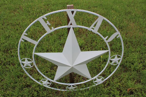 24", 32", 36", 50" RUSTIC WHITE TEXAS BARN STAR METAL LONE STAR WESTERN HOME DECOR HANDMADE NEW