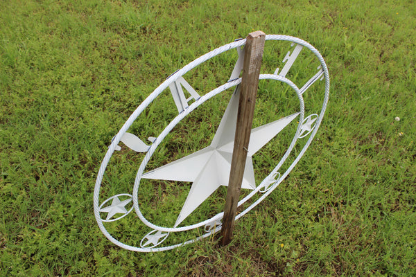 24", 32", 36", 50" RUSTIC WHITE TEXAS BARN STAR METAL LONE STAR WESTERN HOME DECOR HANDMADE NEW