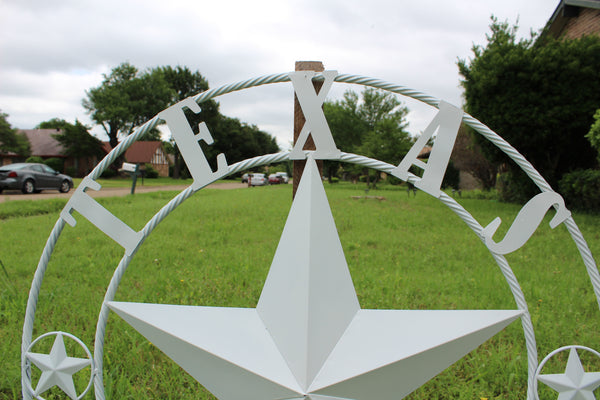 24", 32", 36", 50" RUSTIC WHITE TEXAS BARN STAR METAL LONE STAR WESTERN HOME DECOR HANDMADE NEW