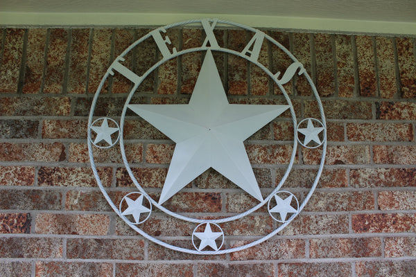 24", 32", 36", 50" RUSTIC WHITE TEXAS BARN STAR METAL LONE STAR WESTERN HOME DECOR HANDMADE NEW