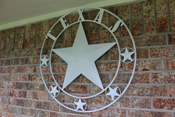 24", 32", 36", 50" RUSTIC WHITE TEXAS BARN STAR METAL LONE STAR WESTERN HOME DECOR HANDMADE NEW