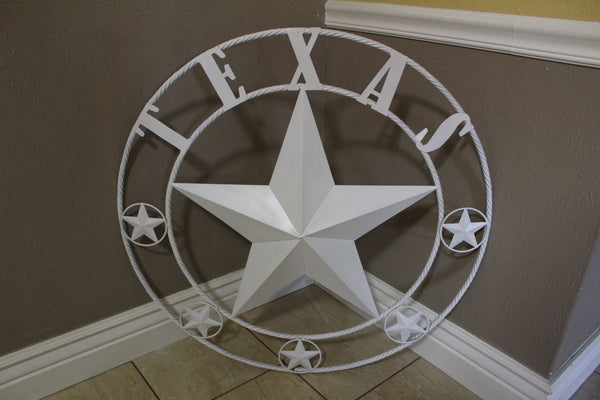 24", 32", 36", 50" RUSTIC WHITE TEXAS BARN STAR METAL LONE STAR WESTERN HOME DECOR HANDMADE NEW