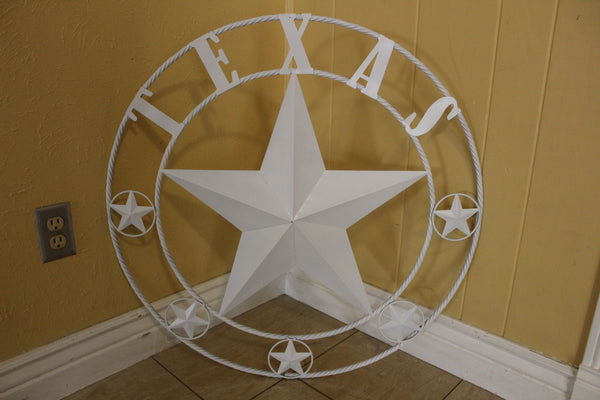 24", 32", 36", 50" RUSTIC WHITE TEXAS BARN STAR METAL LONE STAR WESTERN HOME DECOR HANDMADE NEW