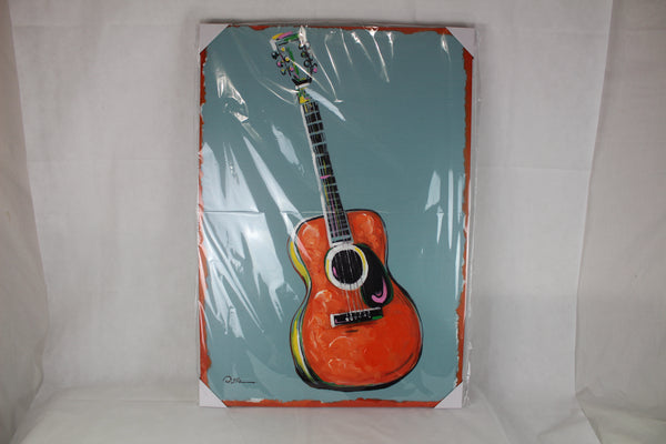 RA0152 28"x40" GUITAR CANVAS PAINTING PICTURE WESTERN COUNTRY HOME WALL DECOR HANDMADE
