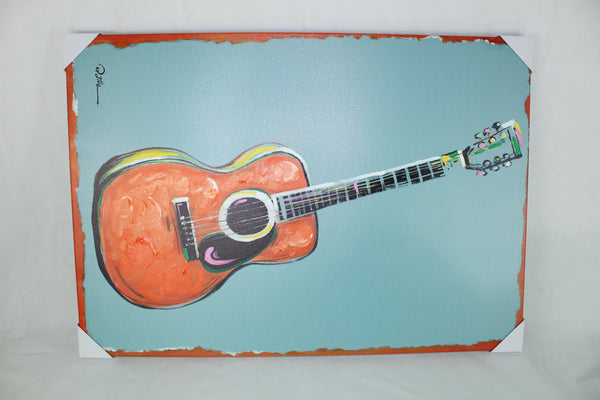 RA0152 28"x40" GUITAR CANVAS PAINTING PICTURE WESTERN COUNTRY HOME WALL DECOR HANDMADE
