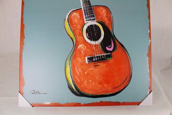 RA0152 28"x40" GUITAR CANVAS PAINTING PICTURE WESTERN COUNTRY HOME WALL DECOR HANDMADE