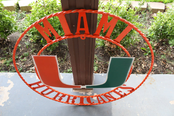 12", 18", 24", 32" MIAMI HURRICANES CUSTOM METAL VINTAGE CRAFT SIGN TEAM HANDMADE