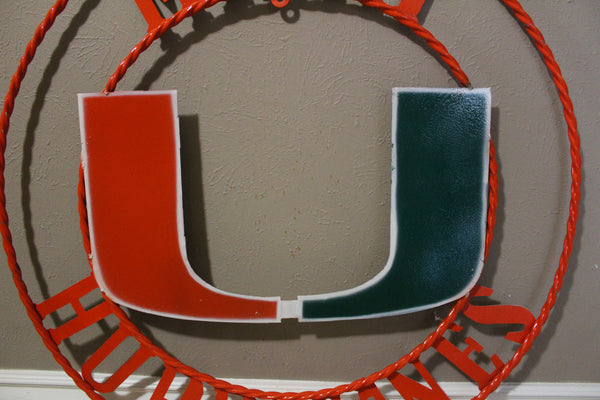 12", 18", 24", 32" MIAMI HURRICANES CUSTOM METAL VINTAGE CRAFT SIGN TEAM HANDMADE