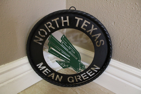 12",18",24" UNT NORTH TEXAS MEAN GREEN METAL CUSTOM VINTAGE CRAFT WALL ART TEAM SIGN HANDMADE