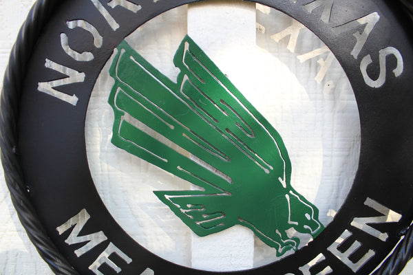12",18",24" UNT NORTH TEXAS MEAN GREEN METAL CUSTOM VINTAGE CRAFT WALL ART TEAM SIGN HANDMADE