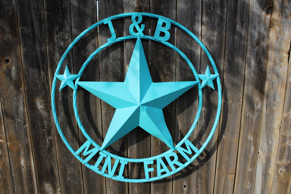KOLET FAMILY STYLE YOUR CUSTOM FAMILY NAME STAR METAL BARN STAR ROPE RING KOLET FAMILY WESTERN HOME DECOR VINTAGE RUSTIC BROWN NEW HANDMADE 24",32",34",36",40",42",44",46",50"