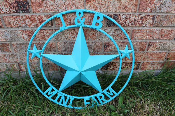 KOLET FAMILY STYLE YOUR CUSTOM FAMILY NAME STAR METAL BARN STAR ROPE RING KOLET FAMILY WESTERN HOME DECOR VINTAGE RUSTIC BROWN NEW HANDMADE 24",32",34",36",40",42",44",46",50"