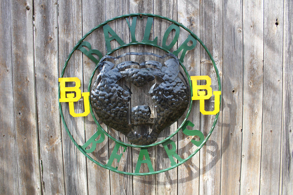 12",18",24",32" BAYLOR BEARS CUSTOM METAL VINTAGE CRAFT SIGN WESTERN HOME DECOR HANDMADE