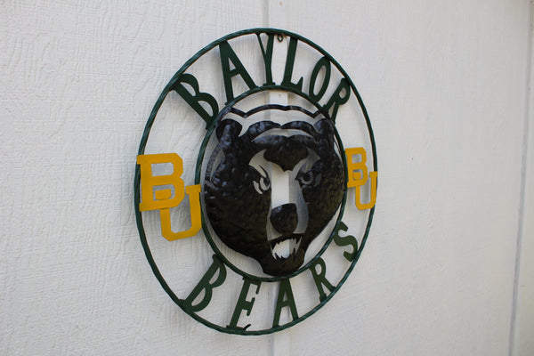 12",18",24",32" BAYLOR BEARS CUSTOM METAL VINTAGE CRAFT SIGN WESTERN HOME DECOR HANDMADE