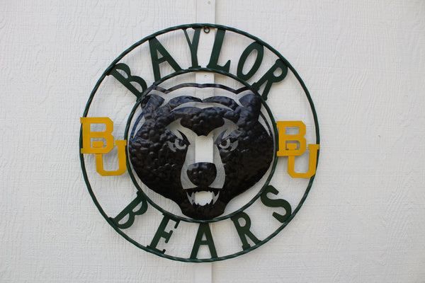 12",18",24",32" BAYLOR BEARS CUSTOM METAL VINTAGE CRAFT SIGN WESTERN HOME DECOR HANDMADE