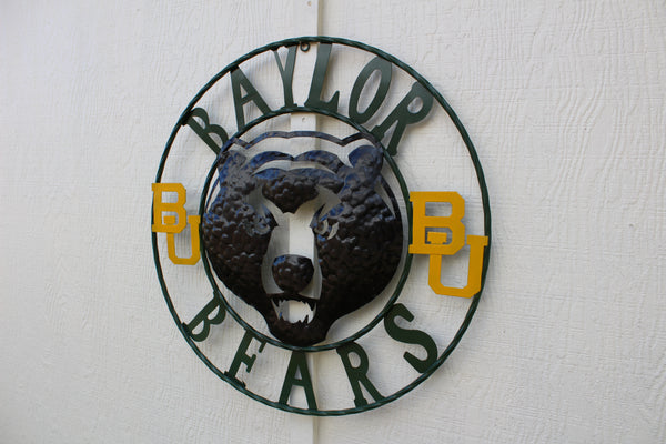 12",18",24",32" BAYLOR BEARS CUSTOM METAL VINTAGE CRAFT SIGN WESTERN HOME DECOR HANDMADE