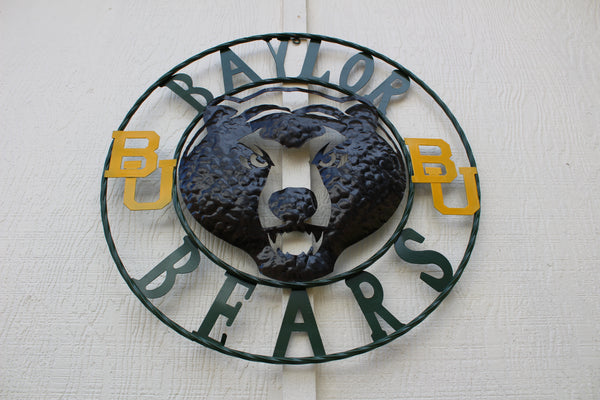 12",18",24",32" BAYLOR BEARS CUSTOM METAL VINTAGE CRAFT SIGN WESTERN HOME DECOR HANDMADE