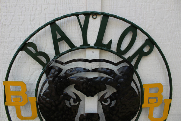 12",18",24",32" BAYLOR BEARS CUSTOM METAL VINTAGE CRAFT SIGN WESTERN HOME DECOR HANDMADE