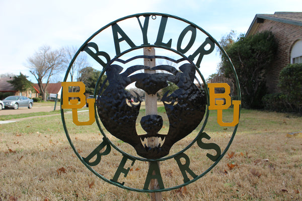 12",18",24",32" BAYLOR BEARS CUSTOM METAL VINTAGE CRAFT SIGN WESTERN HOME DECOR HANDMADE