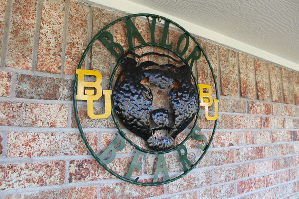 12",18",24",32" BAYLOR BEARS CUSTOM METAL VINTAGE CRAFT SIGN WESTERN HOME DECOR HANDMADE