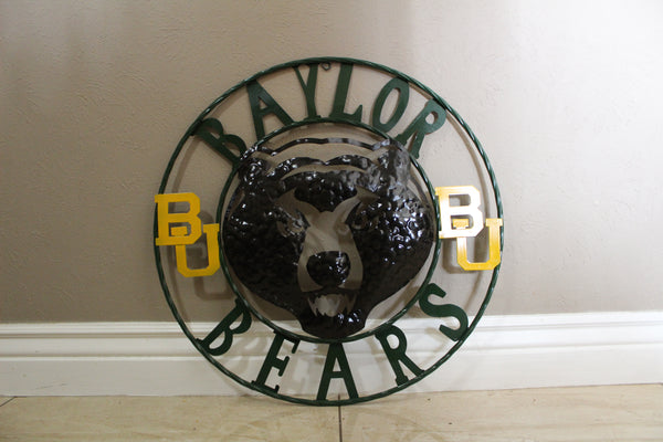 12",18",24",32" BAYLOR BEARS CUSTOM METAL VINTAGE CRAFT SIGN WESTERN HOME DECOR HANDMADE