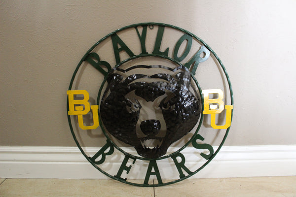 12",18",24",32" BAYLOR BEARS CUSTOM METAL VINTAGE CRAFT SIGN WESTERN HOME DECOR HANDMADE