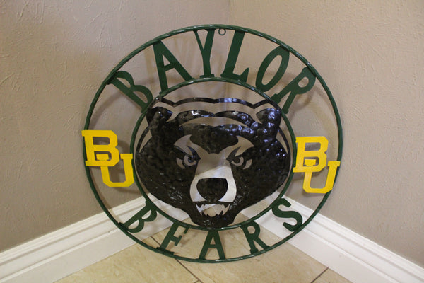 12",18",24",32" BAYLOR BEARS CUSTOM METAL VINTAGE CRAFT SIGN WESTERN HOME DECOR HANDMADE