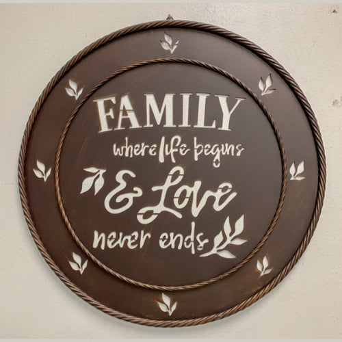 #SI_LG19102 FAMILY LOVE 24" METAL SIGN WESTERN HOME DECOR HANDMADE NEW