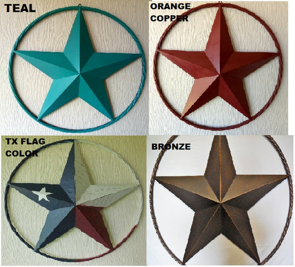 SOLID RING BRONZE BARN STAR METAL LONE STAR WESTERN HOME DECOR HANDMADE NEW 3" TO 38"-#EH10026