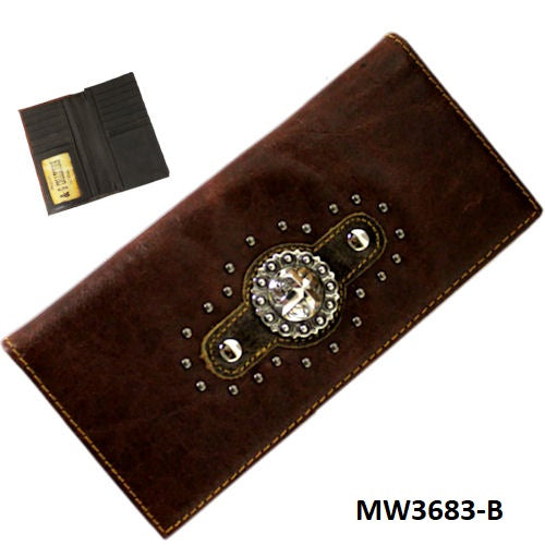 #MW3683-B P&G GENUINE LEATHER MEN WALLET WESTERN FASHION BRAND NEW- FREE SHIPPING