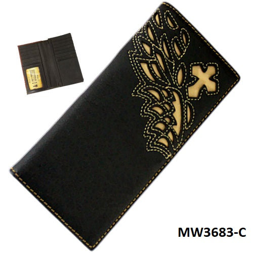 #MW3683-C P&G GENUINE LEATHER CROSS MEN WALLET WESTERN FASHION BRAND NEW- FREE SHIPPING