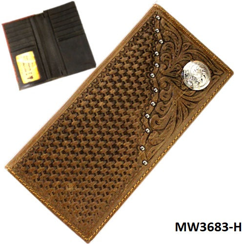 #MW3683-H P&G GENUINE LEATHER MEN WALLET WESTERN FASHION BRAND NEW- FREE SHIPPING