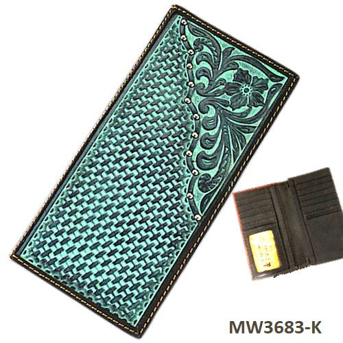 #MW3683-K P&G GENUINE LEATHER MEN WALLET WESTERN FASHION BRAND NEW- FREE SHIPPING